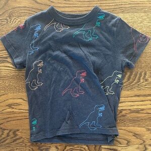 Chaser Kids T-Shirt with Dinosaur Outline - Multicolor on Dark Gray